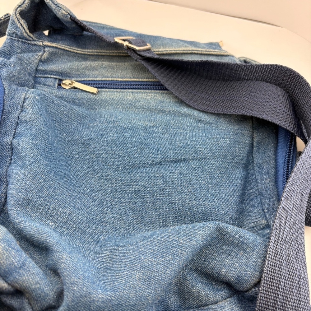 Organizzi Blue Denim Crossbody Bag with Multiple Zipper Pockets - Picture 11 of 12